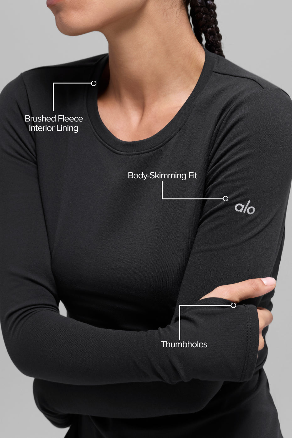 Alternative view of Airbrush Winter Warm Nocturne Long Sleeve   Black