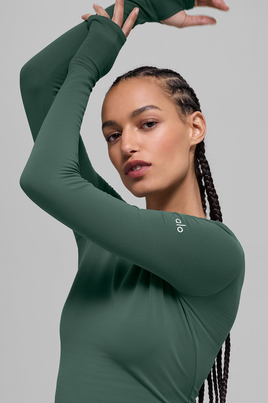 Airbrush Winter Warm Nocturne Long Sleeve Clover Green - Image 3