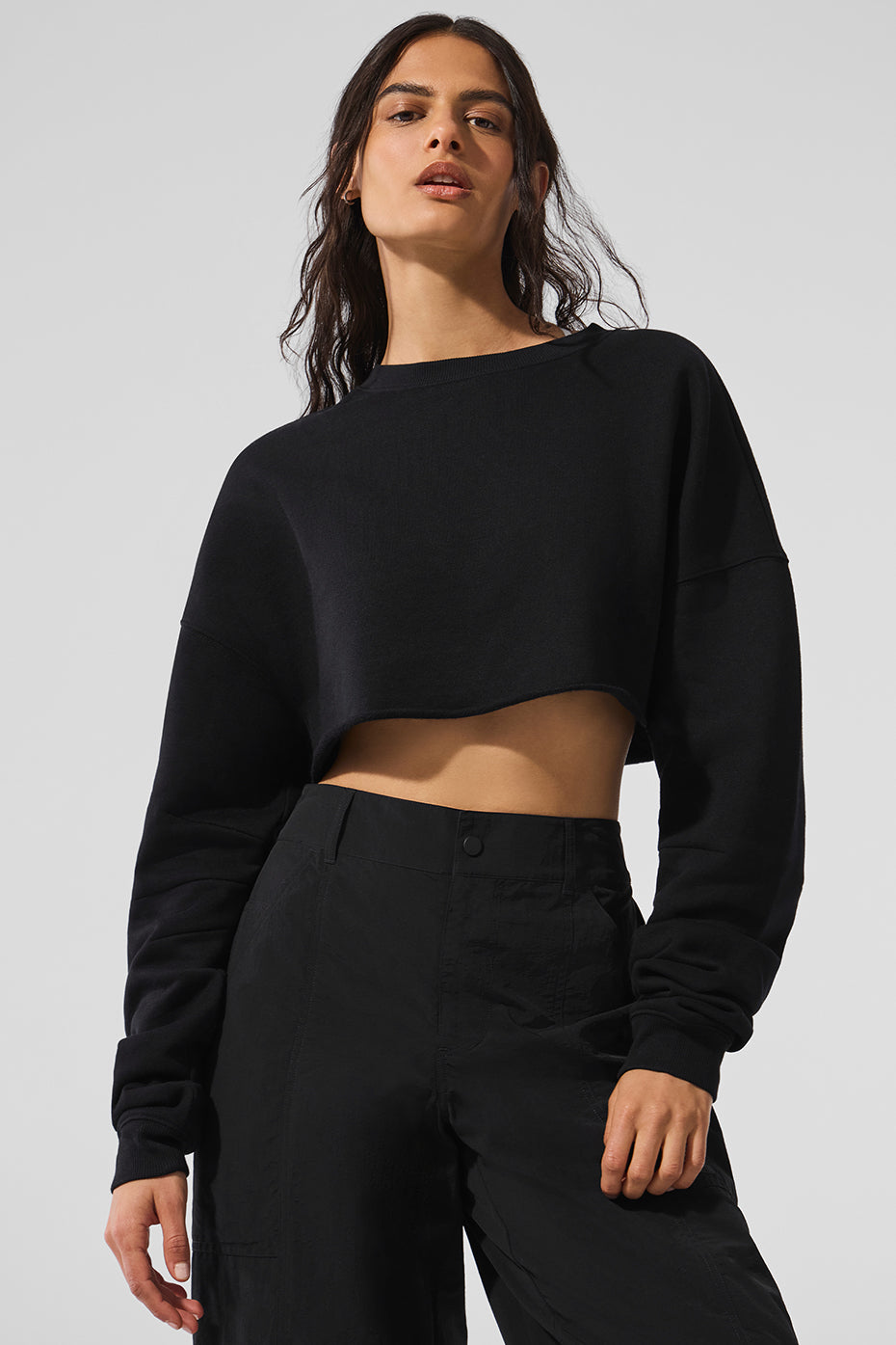 Extreme Cropped Pullover Black
