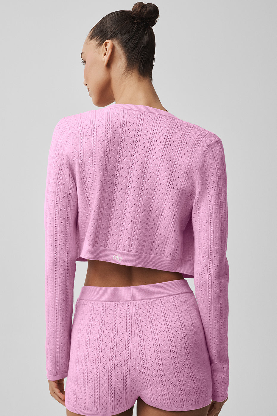 Pointelle Sweater Be Mine Cardigan Candy Heart Pink - Image 2