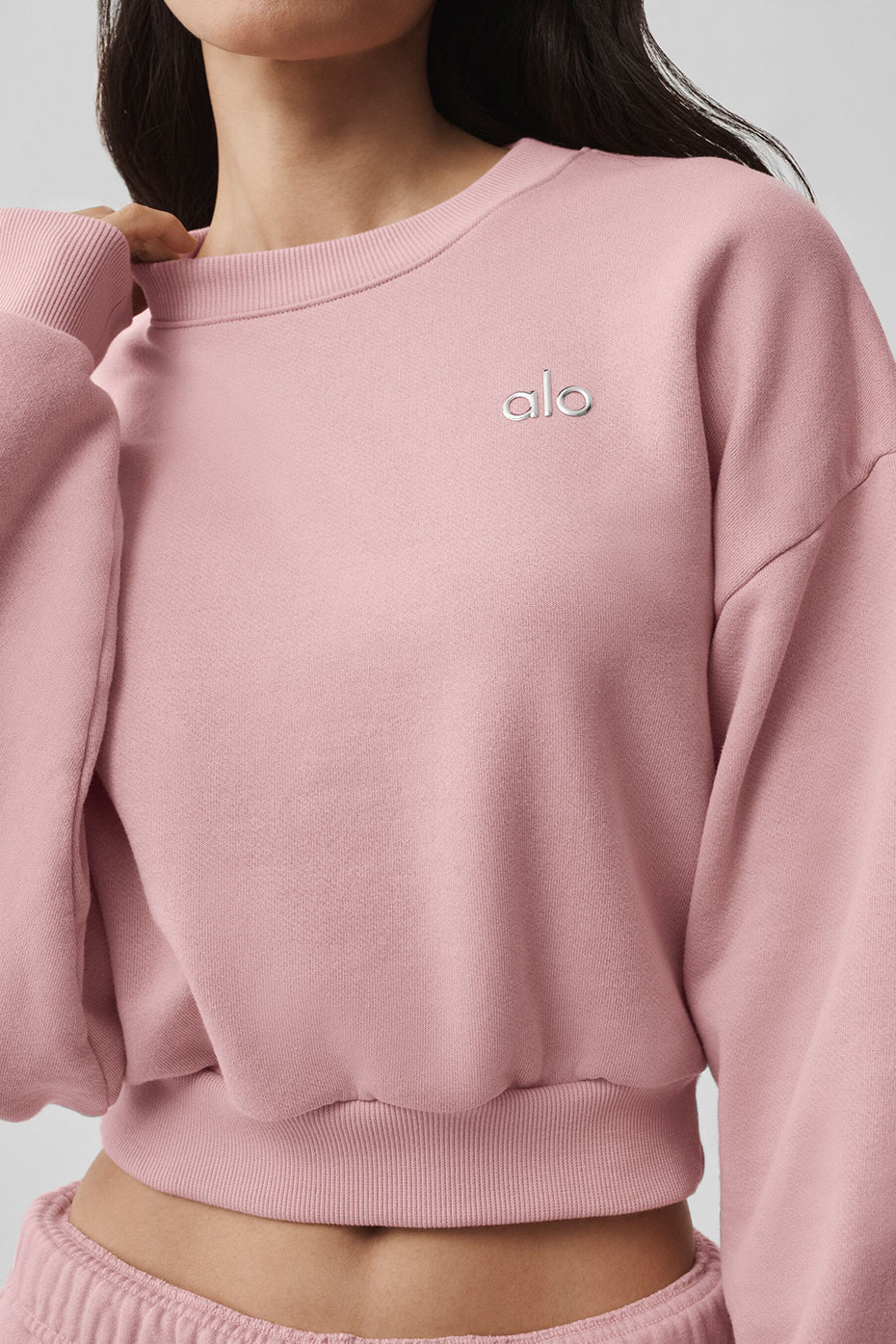 Cropped Accolade Crewneck Vintage Pink - Image 4