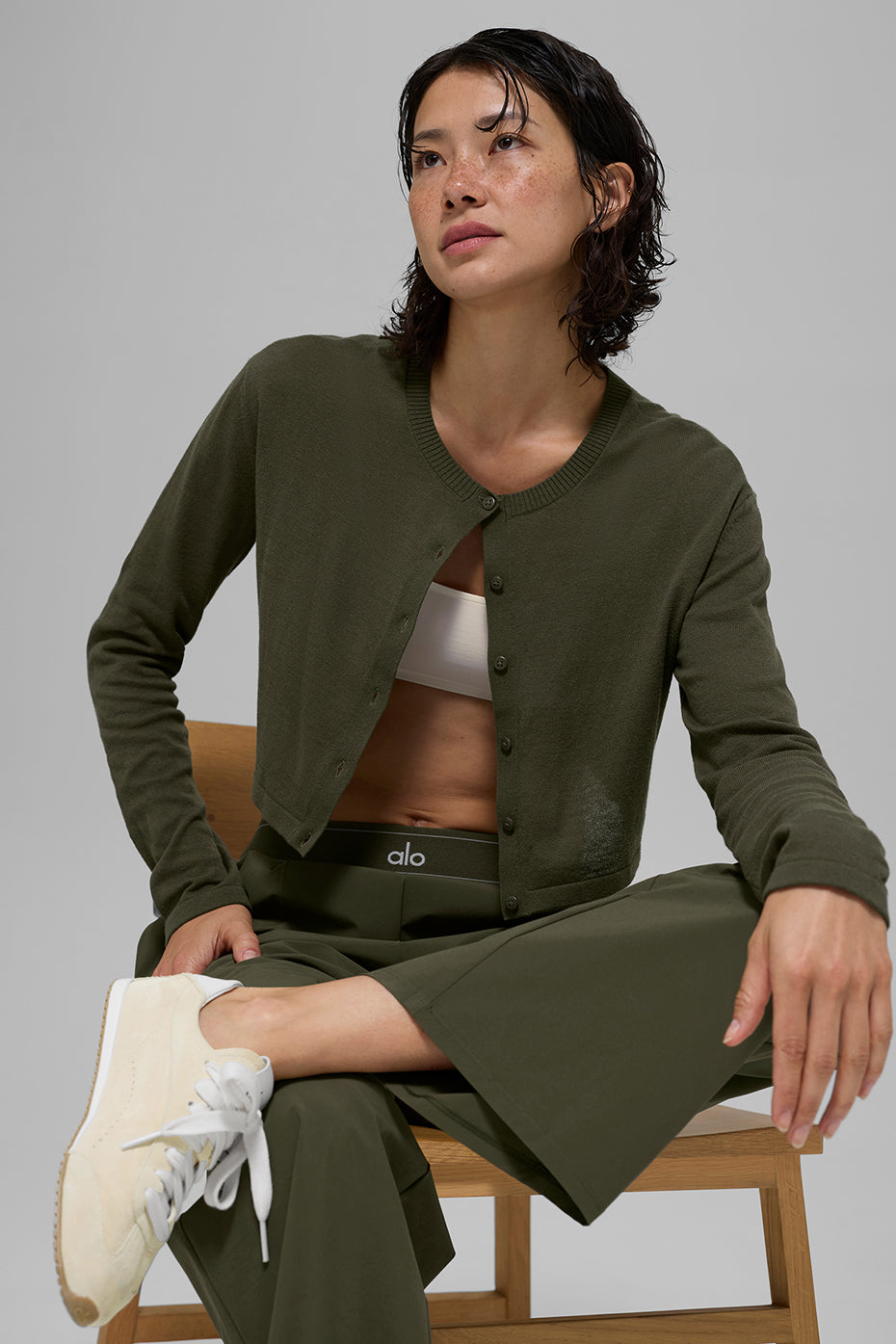 Supernatural Sweater Cardigan Green Olive - Image 3