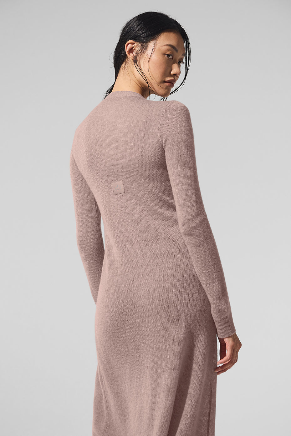 Sheer Cashmere Long Cardigan Taupe - Image 3