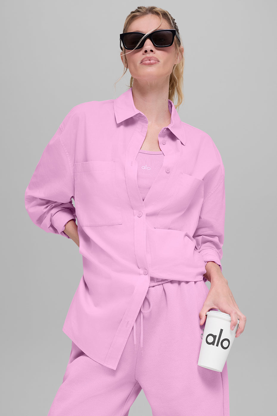 Cotton Real Deal Button Up Long Sleeve Candy Heart Pink - Image 4