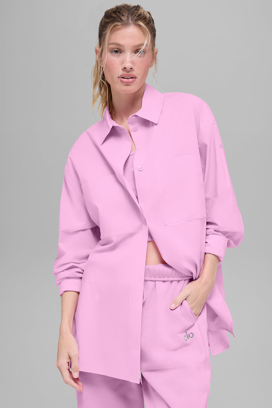 Cotton Real Deal Button Up Long Sleeve Candy Heart Pink - Image 2