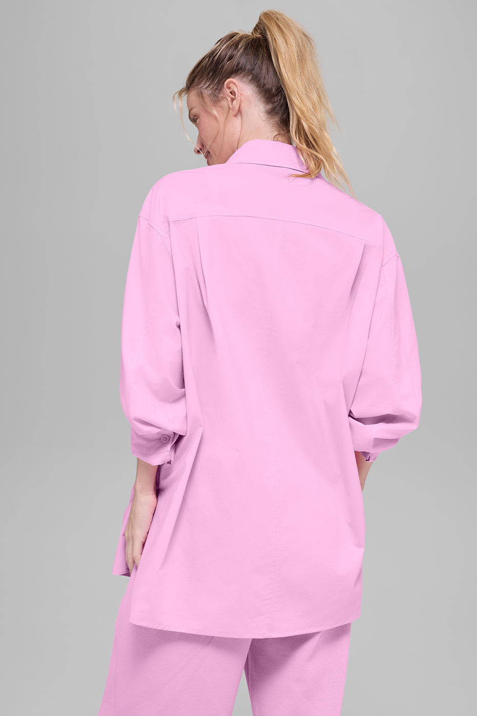 Cotton Real Deal Button Up Long Sleeve Candy Heart Pink - Image 3