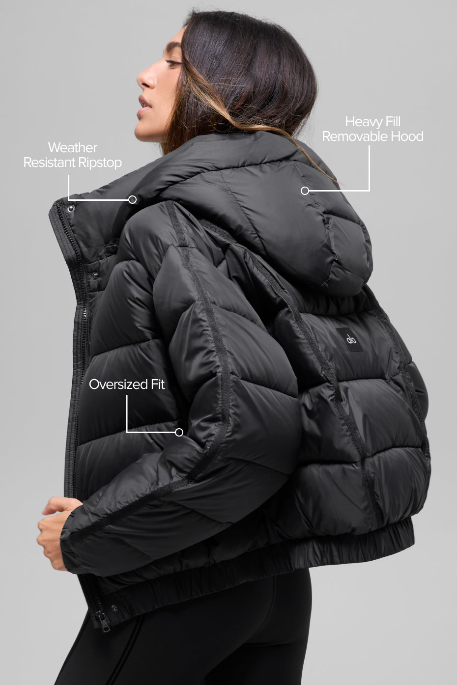 Alternative view of Aspen Love Puffer Jacket   Black