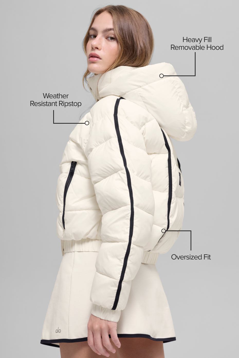 Alternative view of Aspen Love Puffer Jacket   Ivory