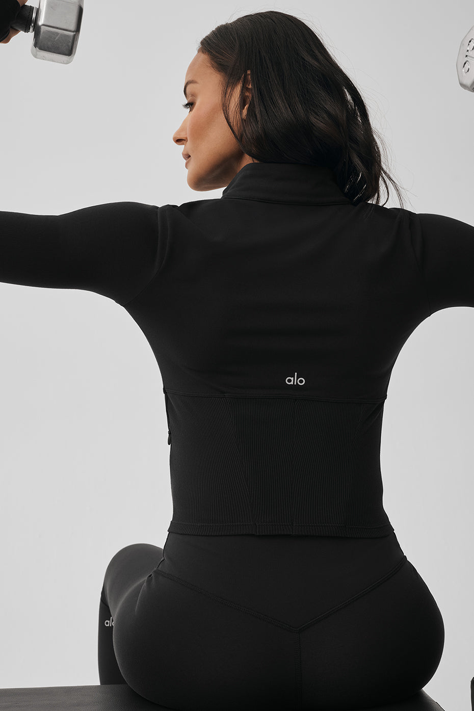 Alternative view of Airbrush Corset Full Zip Jacket   Black