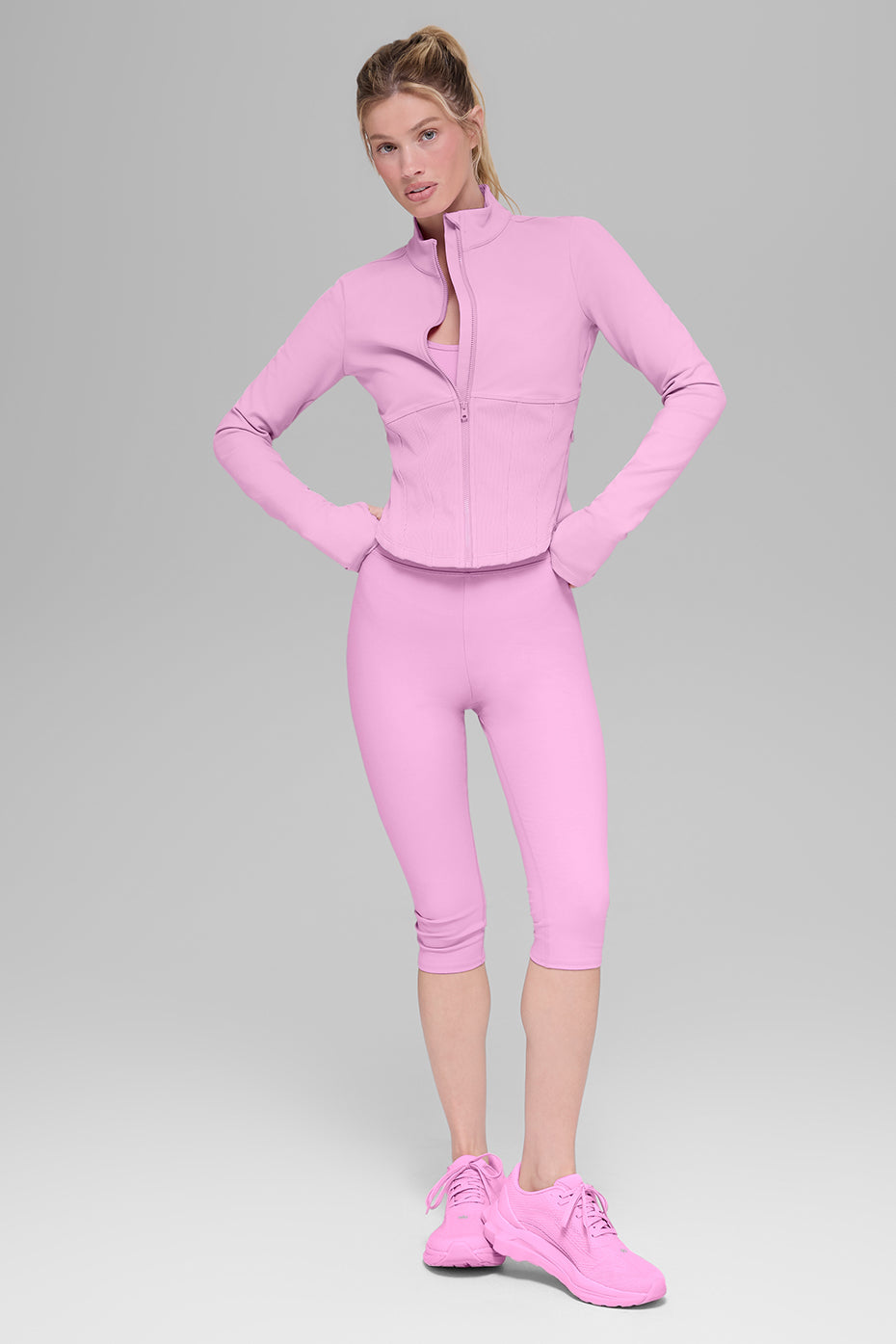 Airbrush Corset Full Zip Jacket Candy Heart Pink - Image 5