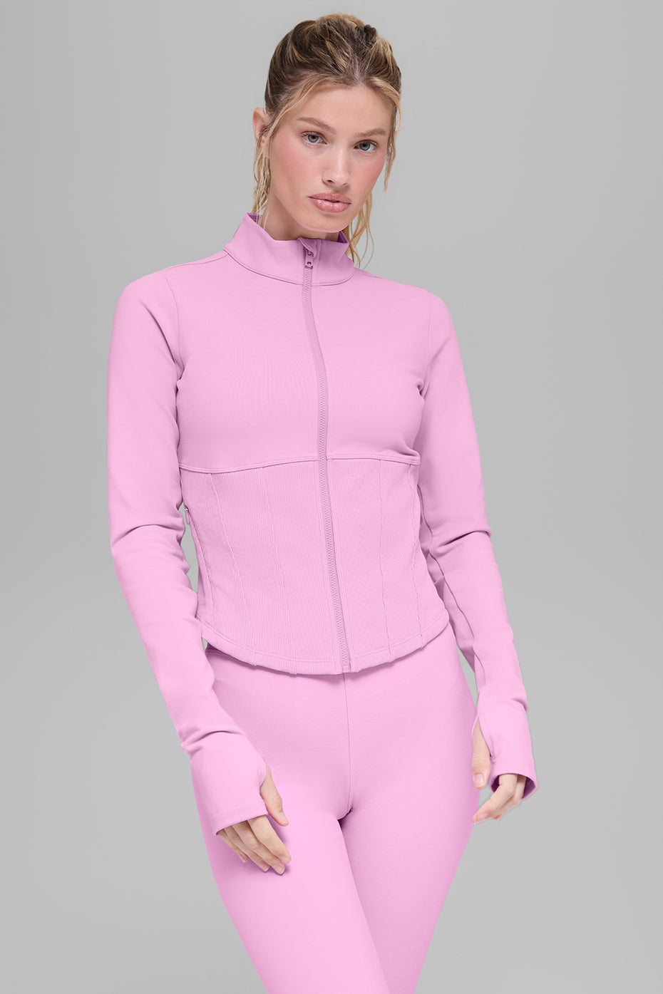 Airbrush Corset Full Zip Jacket   Candy Heart Pink