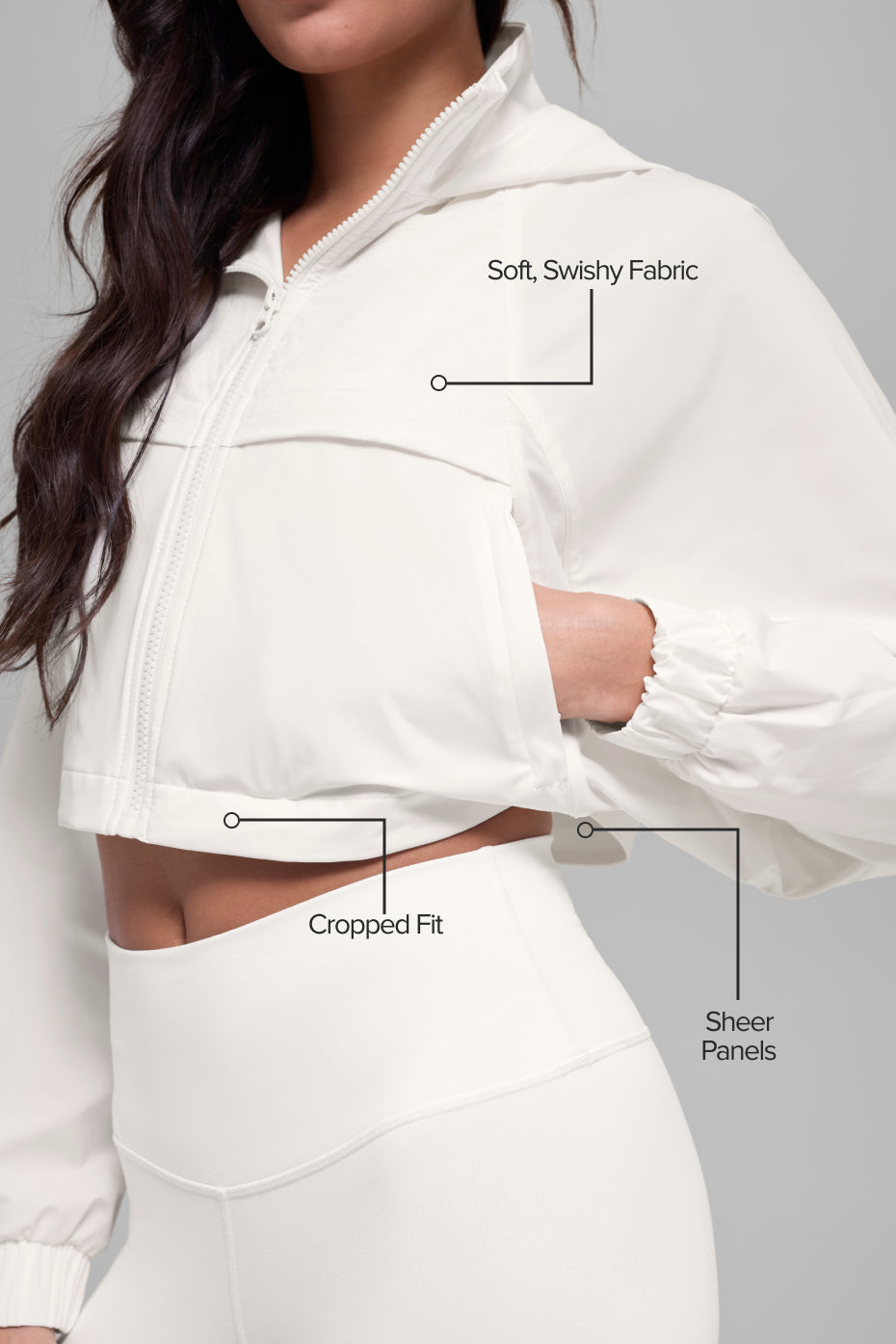 Alternative view of Cropped Playmaker Jacket   Ivory