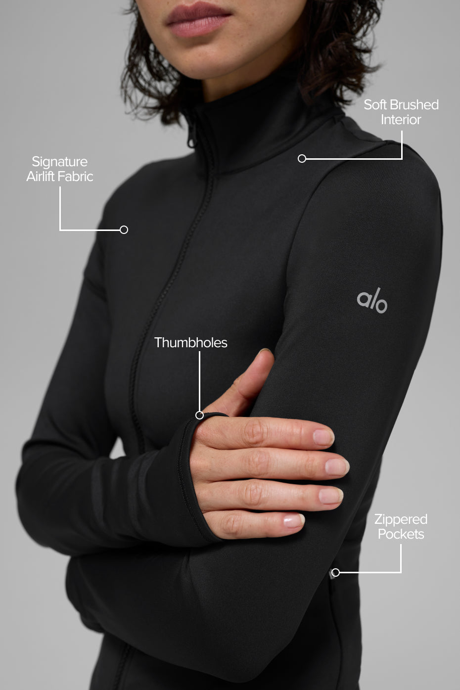 Alternative view of Airlift Winter Warm Radiant Full Zip Jacket   Black