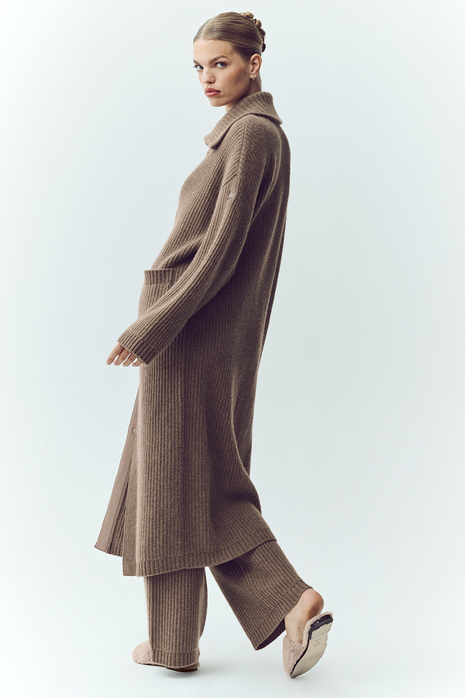 Cashmere Northstar Long Cardigan Alpine Cocoa Heather - Image 4