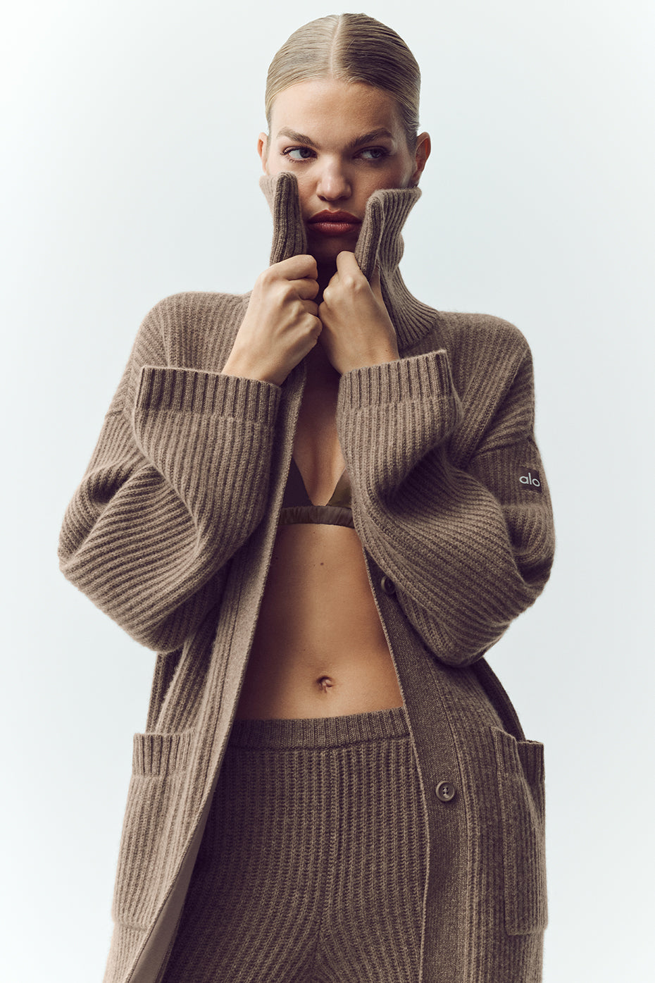 Cashmere Northstar Long Cardigan Alpine Cocoa Heather - Image 5