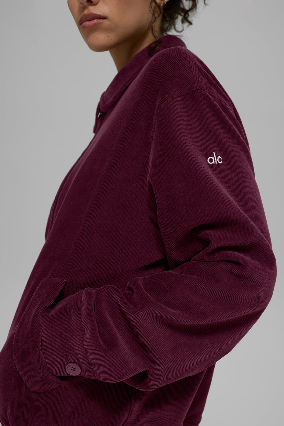 Micro Corduroy On Duty Jacket Burgundy - Image 2