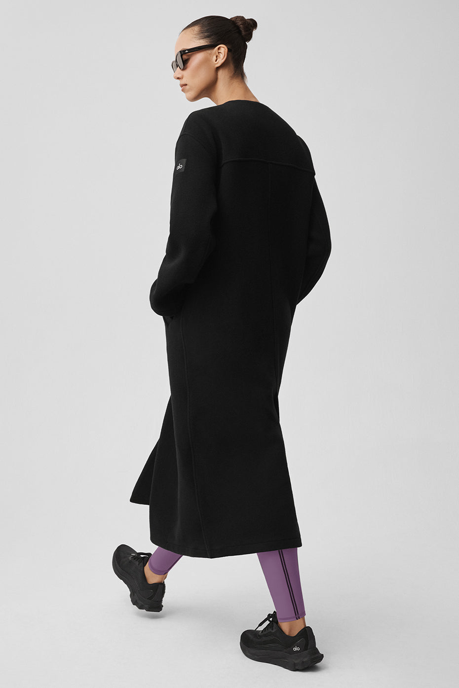Double Face Wool City Girl Long Coat Black - Image 4