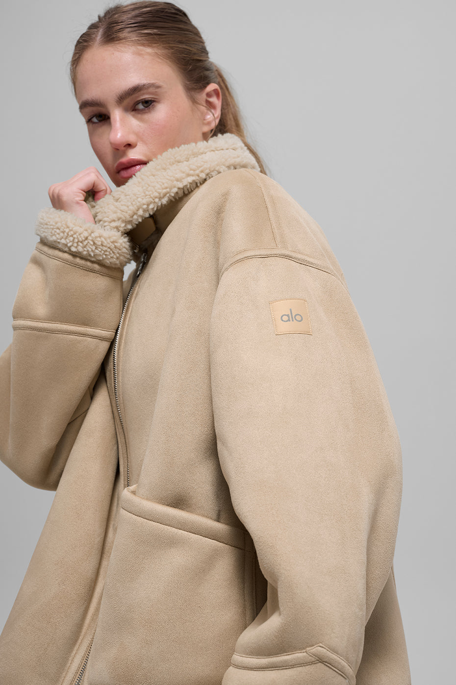 Faux Shearling Grand Jacket Woodland Tan - Image 2