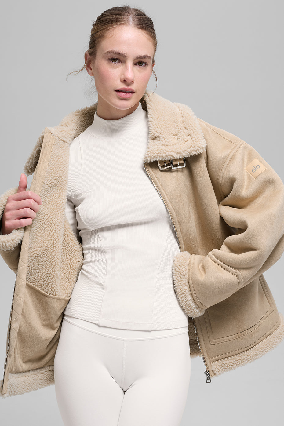 Faux Shearling Grand Jacket Woodland Tan - Image 5
