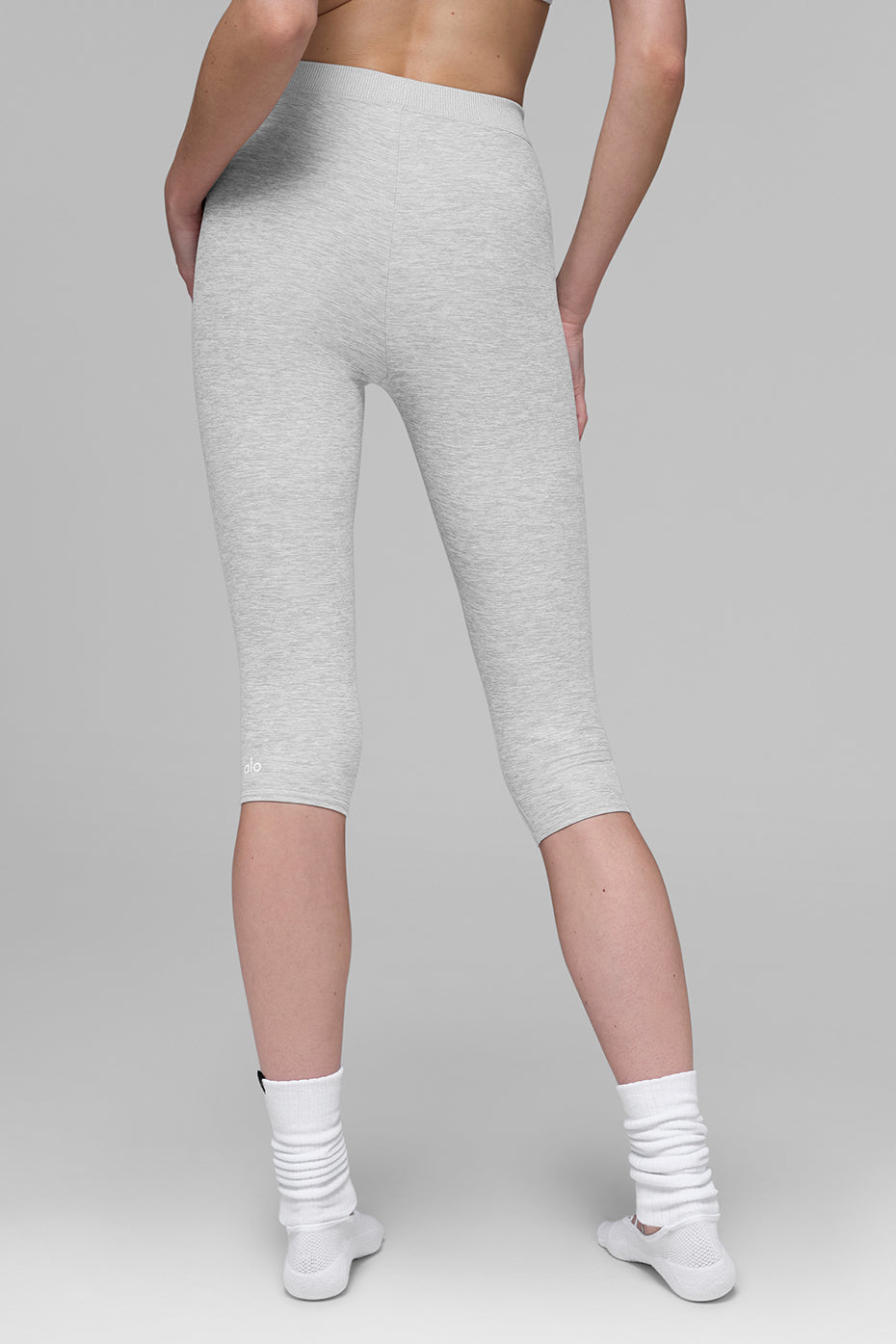 Alternative view of Alosoft High Waist Iconic 90's Capri   Athletic Heather Grey