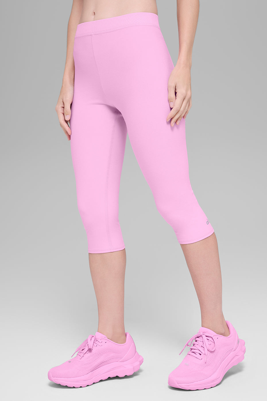 Alosoft High Waist Iconic 90's Capri Candy Heart Pink - Image 2
