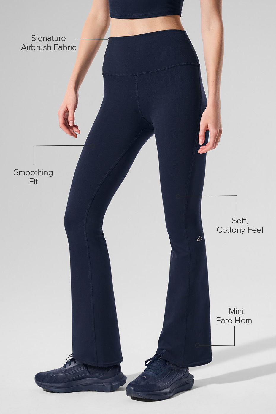 Alternative view of Airbrush High Waist 7/8 Bootcut Legging   Navy