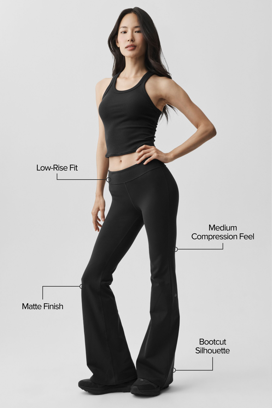 Alternative view of Airbrush Low Rise Bootcut Legging   Black