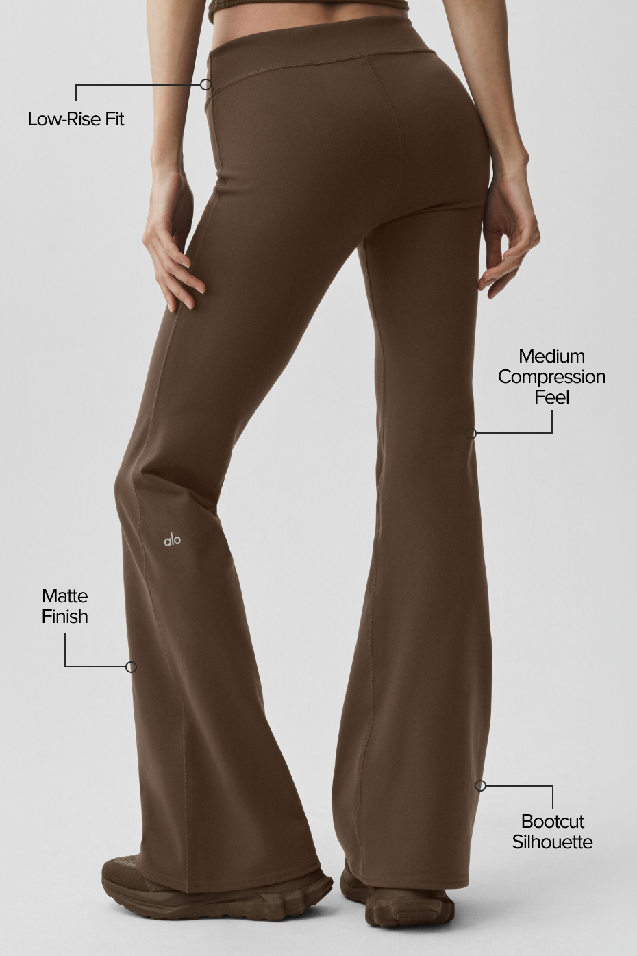Alternative view of Airbrush Low Rise Bootcut Legging   Espresso