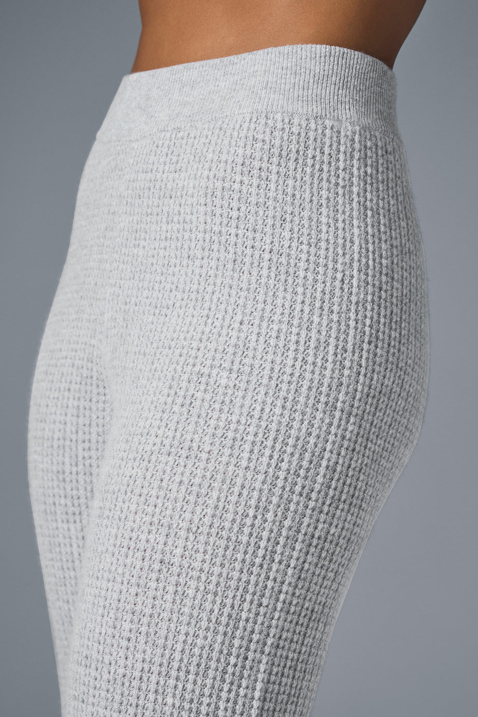 Cashmere High Waist Plush Waffle Pant Athletic Heather Grey - Image 4