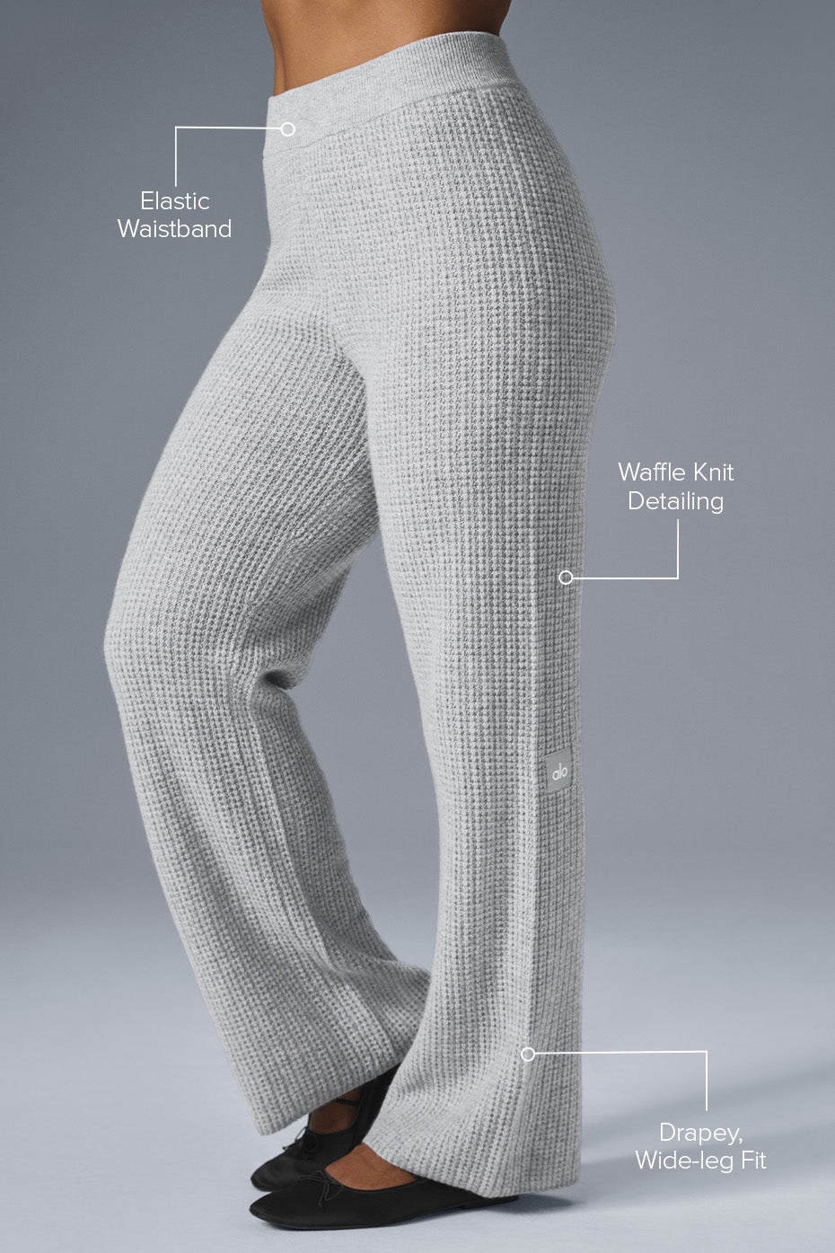 Cashmere High Waist Plush Waffle Pant Athletic Heather Grey - Image 2