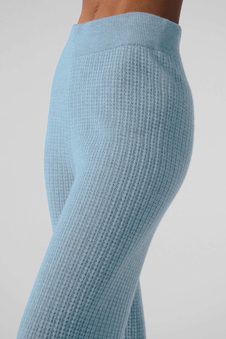 Cashmere High Waist Plush Waffle Pant Celestial Blue Heather - Image 2