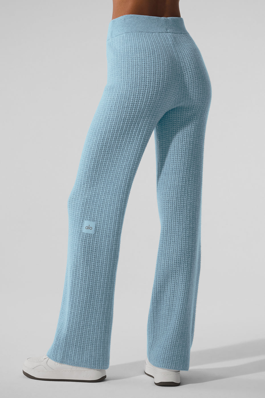 Cashmere High Waist Plush Waffle Pant Celestial Blue Heather - Image 3