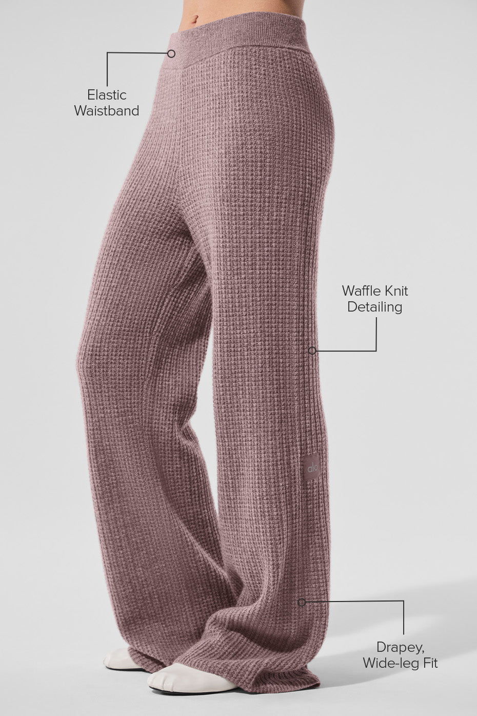 Alternative view of Cashmere High Waist Plush Waffle Pant   Mushroom Heather
