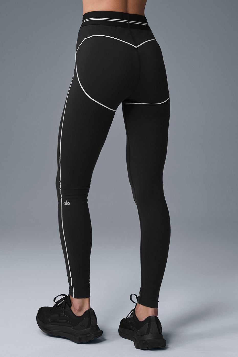 Airbrush High Waist Heart Throb Legging Black/White - Image 5