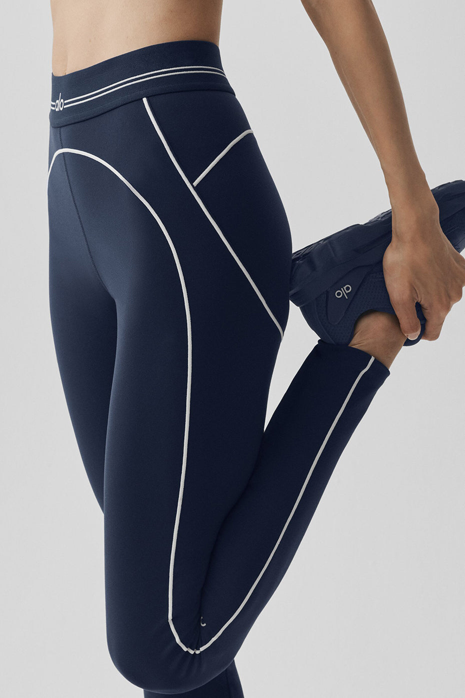 Airbrush High Waist Heart Throb Legging Navy/White - Image 4