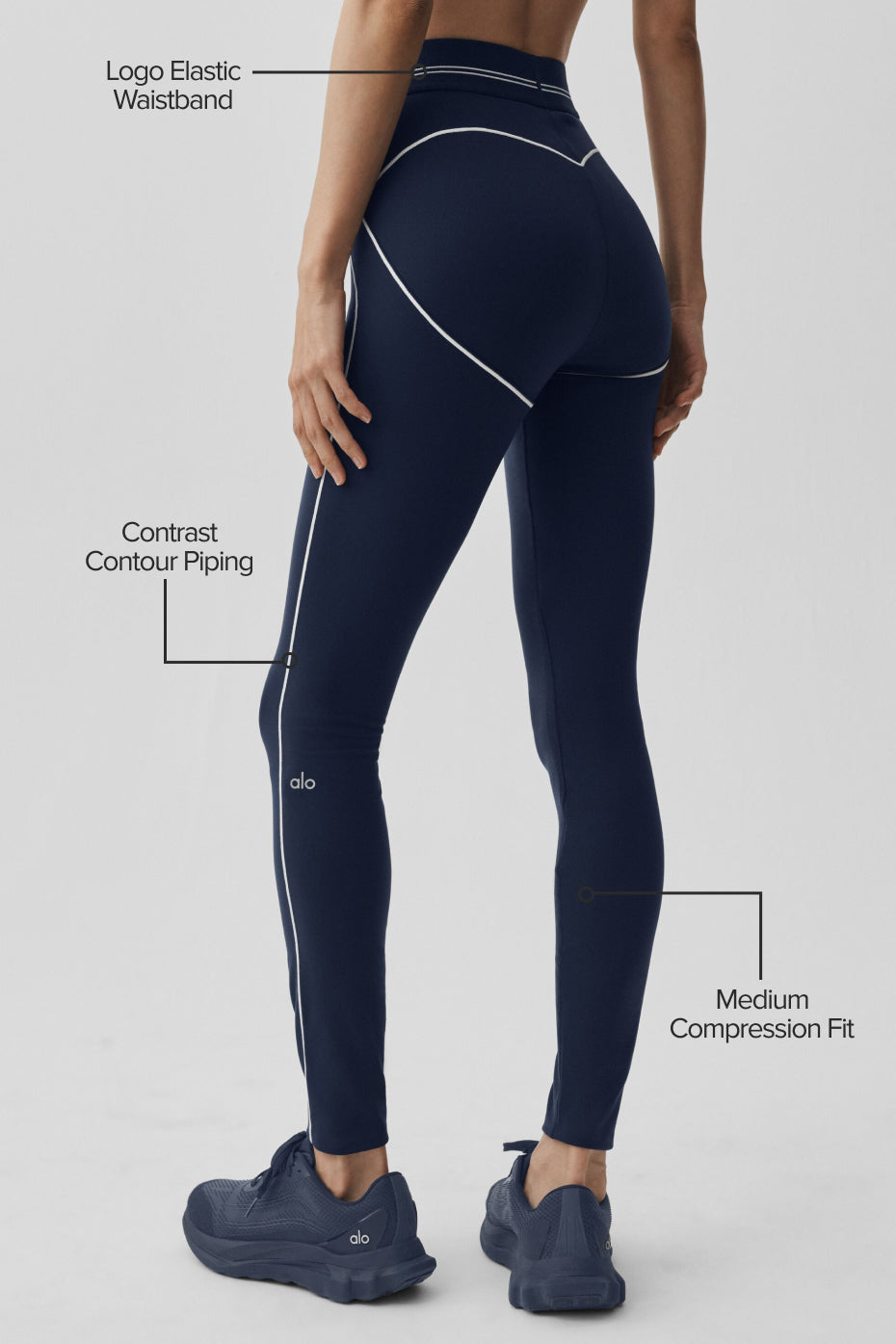 Alternative view of Airbrush High Waist Heart Throb Legging   Navy/White
