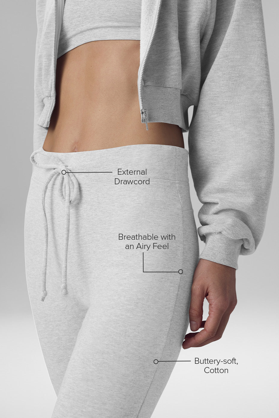 Alternative view of Sway Bootcut Sweatpant   Athletic Heather Grey