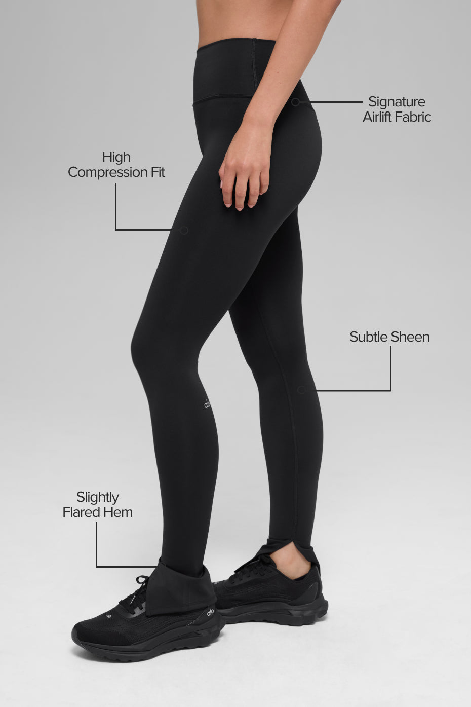 Alternative view of Airlift High Waist Elongated Legging   Black