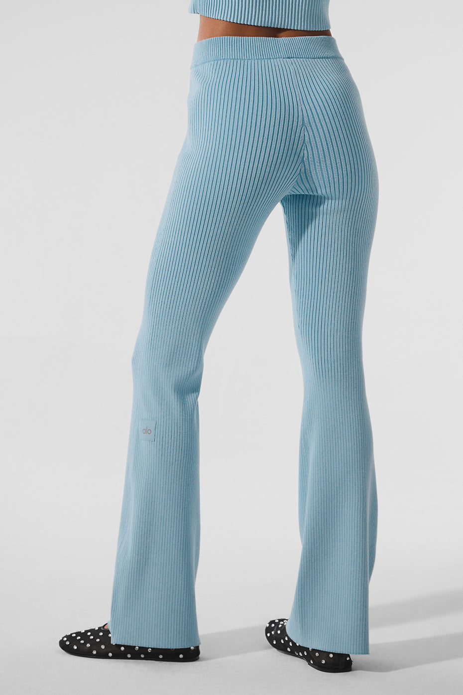 Denim Knit High Waist Flare Pant Celestial Blue/Dark Celestial Blue - Image 2