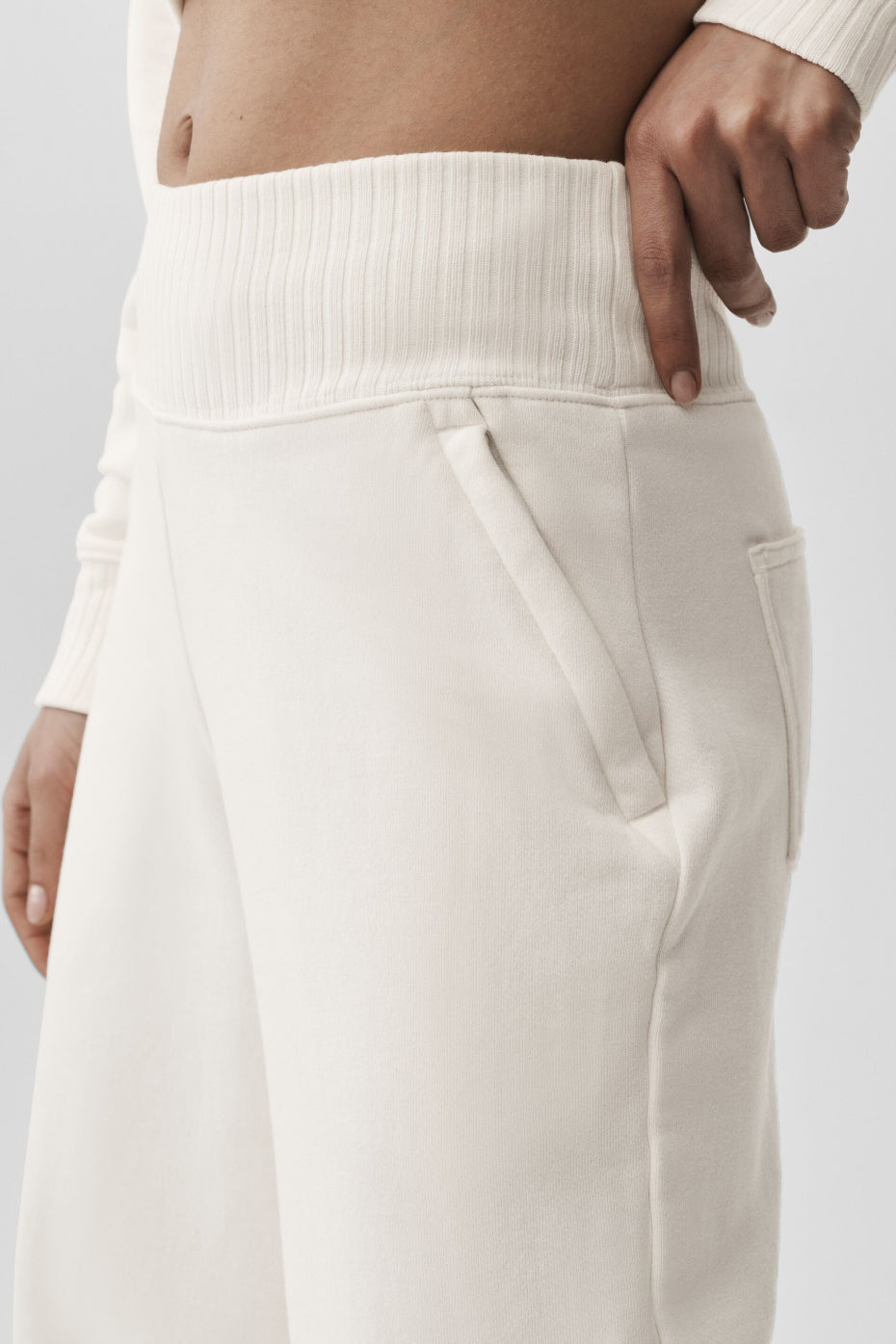 Serenity Wide Leg Sweatpant Ivory - Image 3