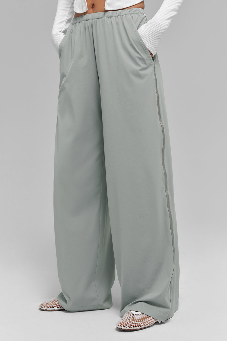 Breezy Wide Leg Pant (Long) Lunar Grey - Image 3