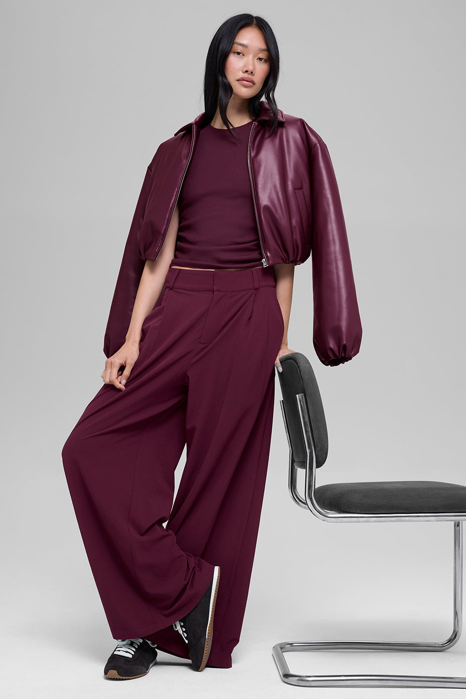 High Waist Dreamscape Trouser (Regular) Burgundy - Image 5