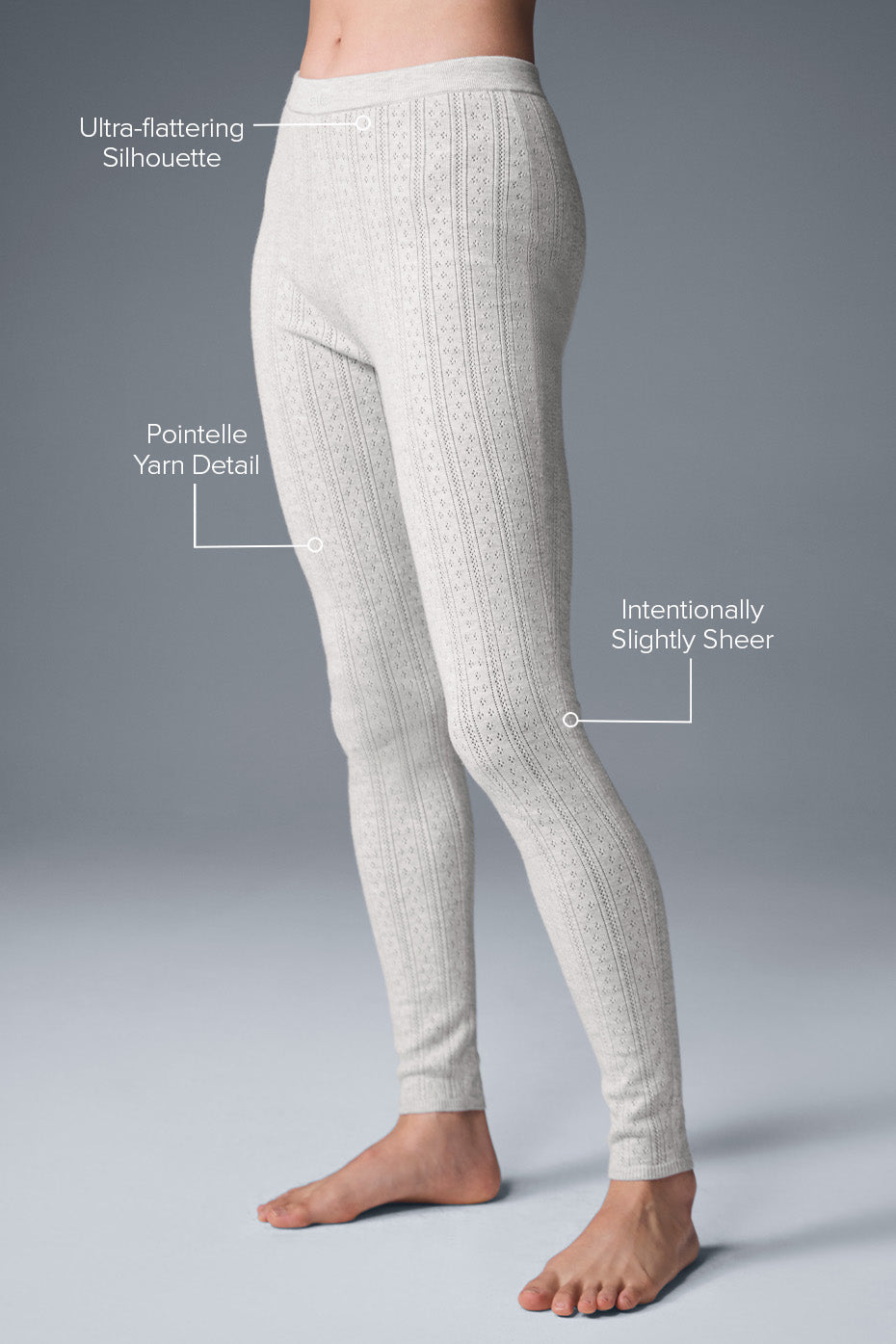 Alternative view of Pointelle Sweater High Waist Be Mine Legging   Light Grey Heather