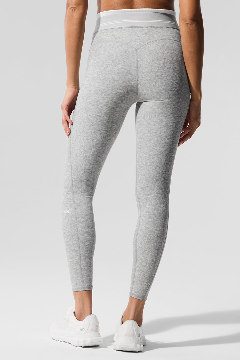 Alosoft High Waist 7/8 Better Together Legging Athletic Heather Grey/White - Image 4