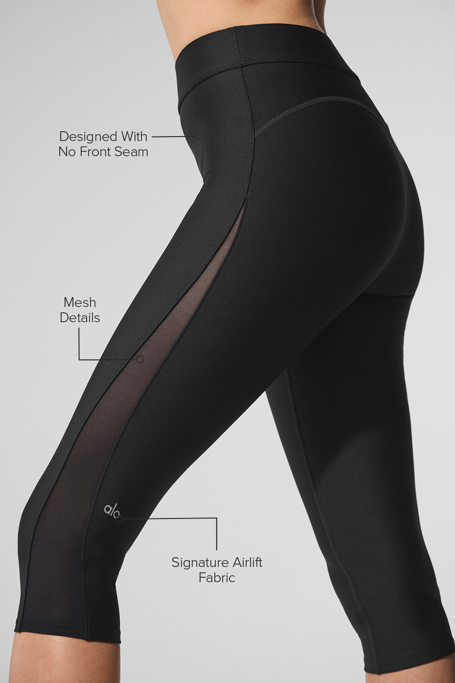 Airlift Mesh High Waist Just Right Capri Black - Image 2