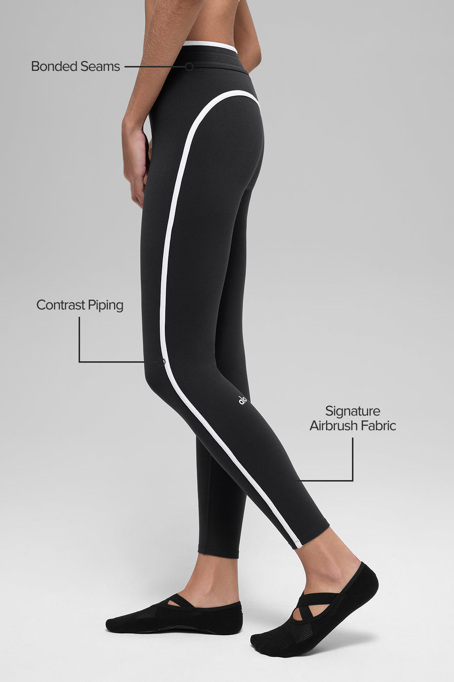 Airbrush High Waist Race Pace 7/8 Legging Black/White - Image 2