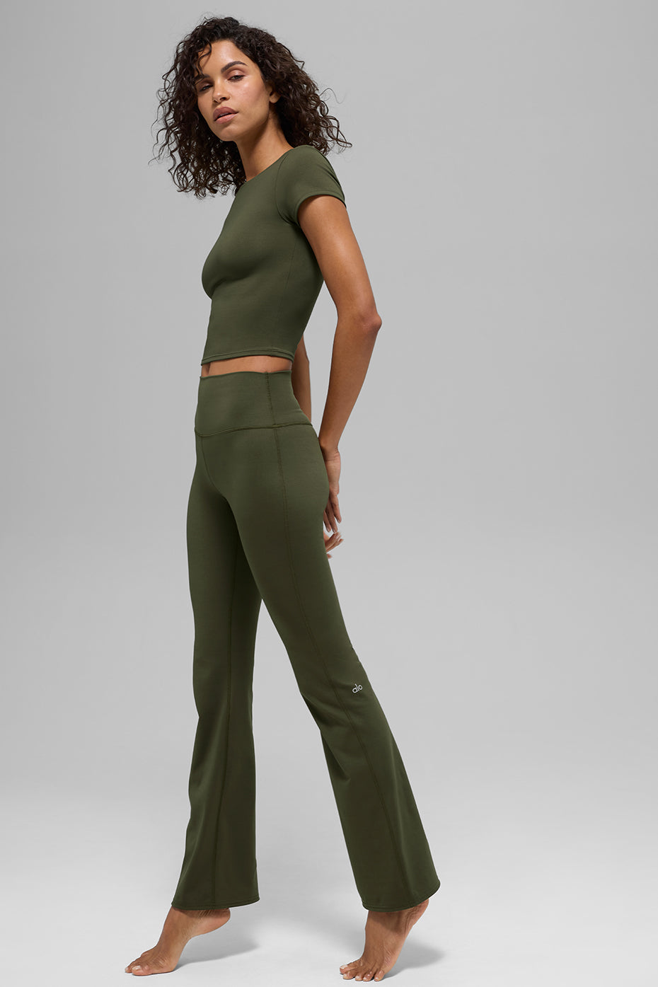 ALO Softsculpt High Waist Bootcut Legging Green Olive - Image 5