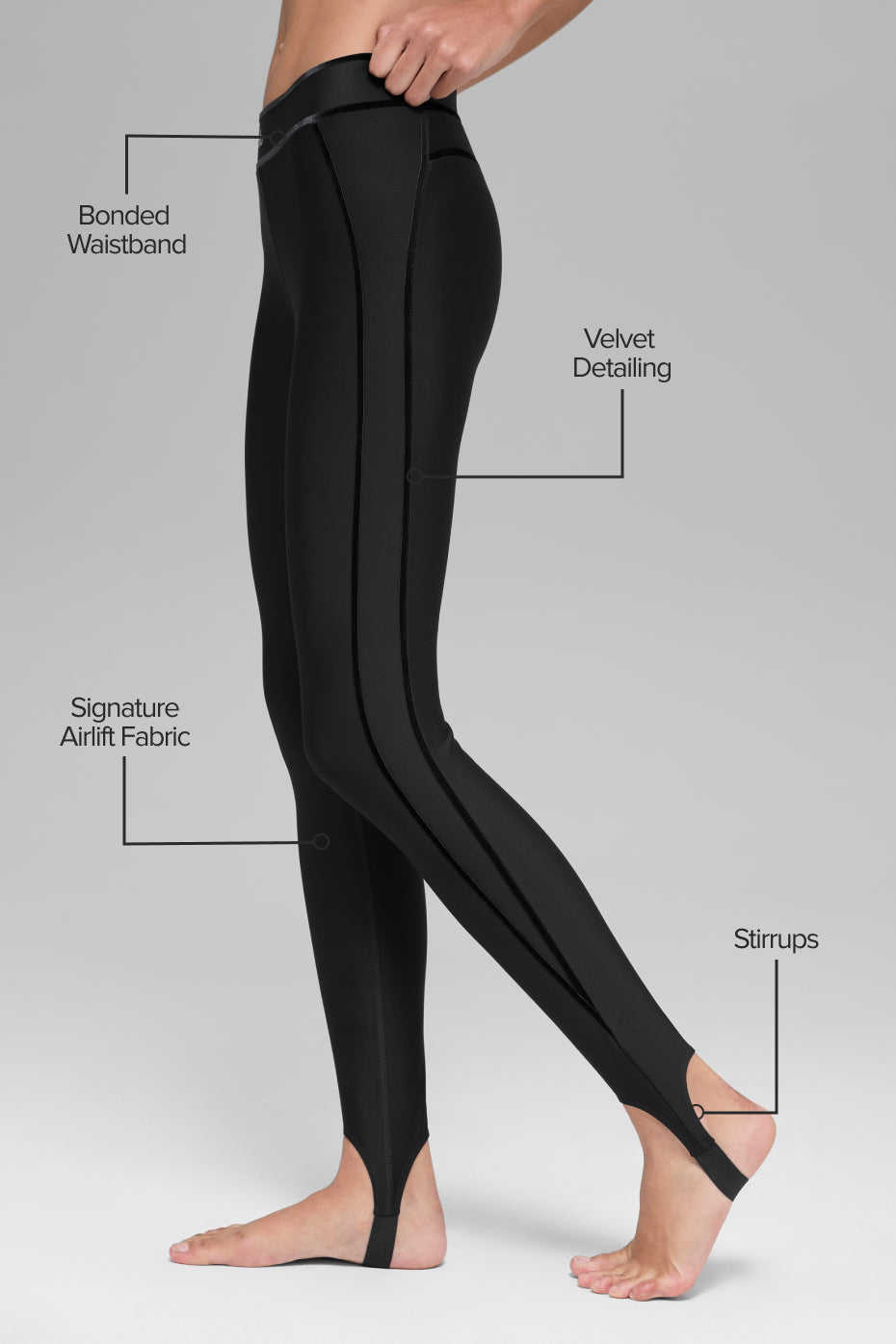 Airlift High Waist Love Language Stirrup Legging Black - Image 2