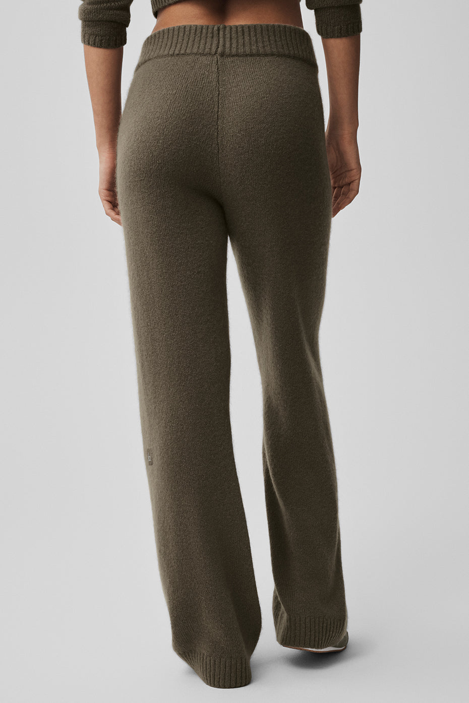 Wool Cashmere High Waist New Class Wide Leg Pant Olive Tree - Image 2