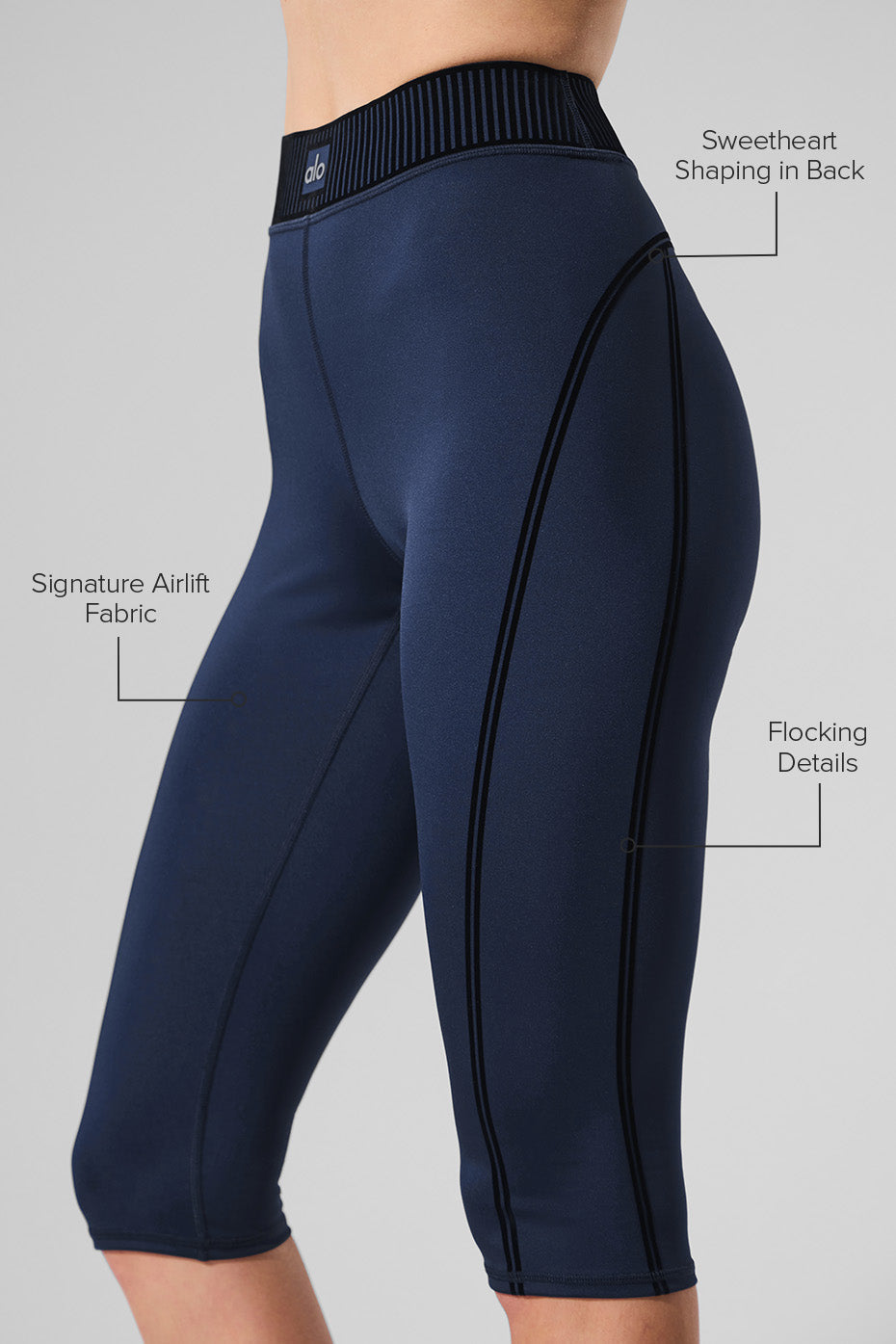 Airlift High Waist Line Up Capri Navy - Image 2